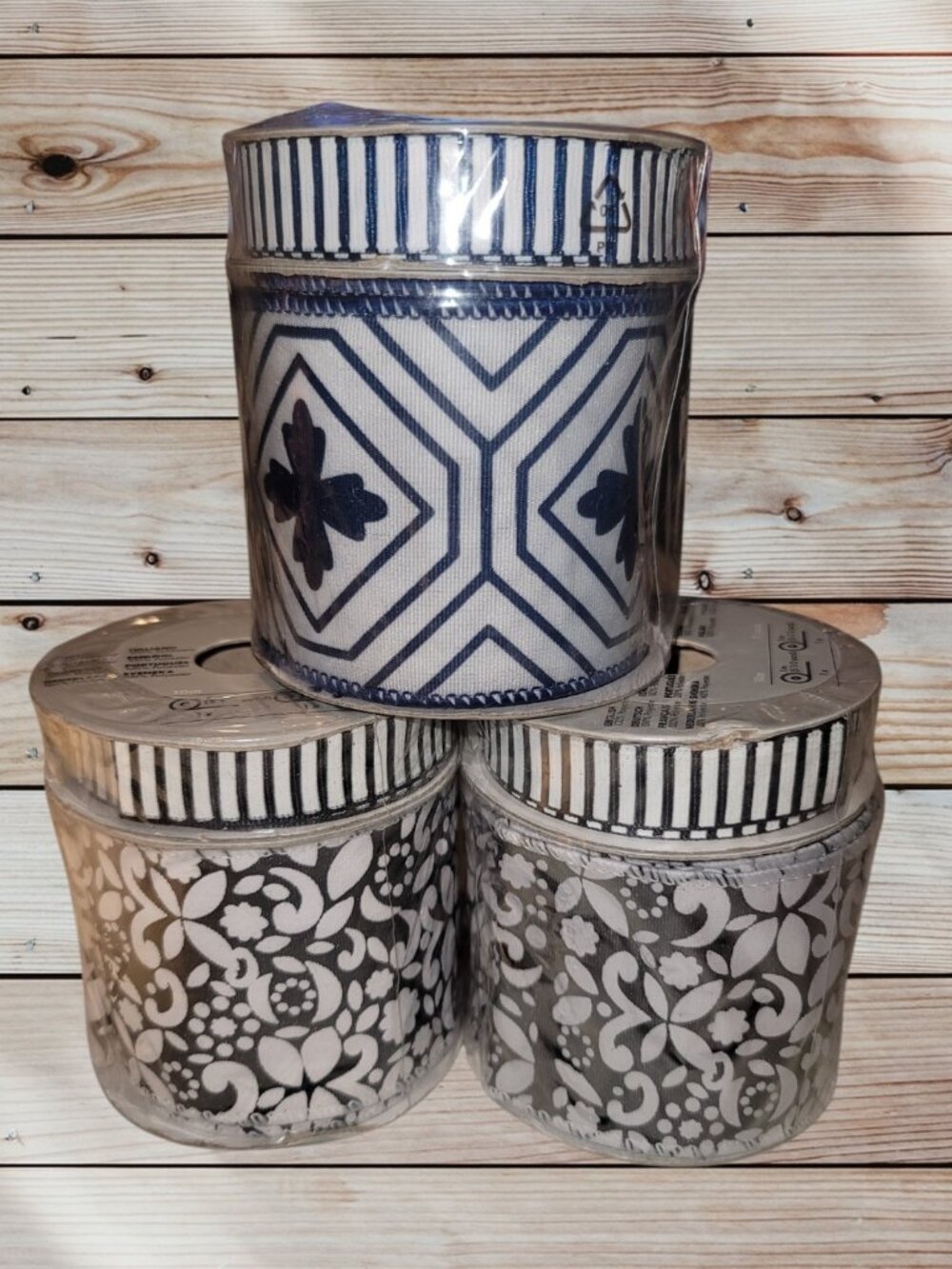 Lot of 6 Spools - Vintage 2007 - KALLT Ribbon - KEA - Blue and Black White